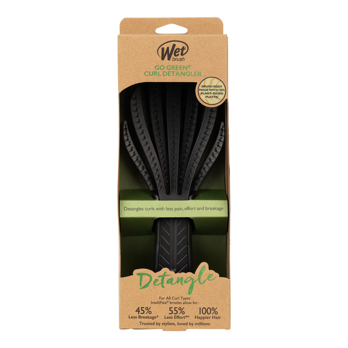 Wet Brush Go Green Curl Detangler Brush - Black, view 2
