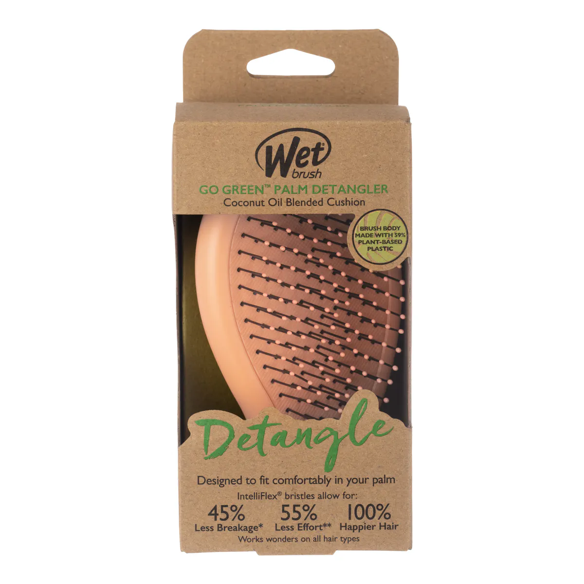Wet Brush Go Green Oil Infused Palm Brush - Orange, view 2