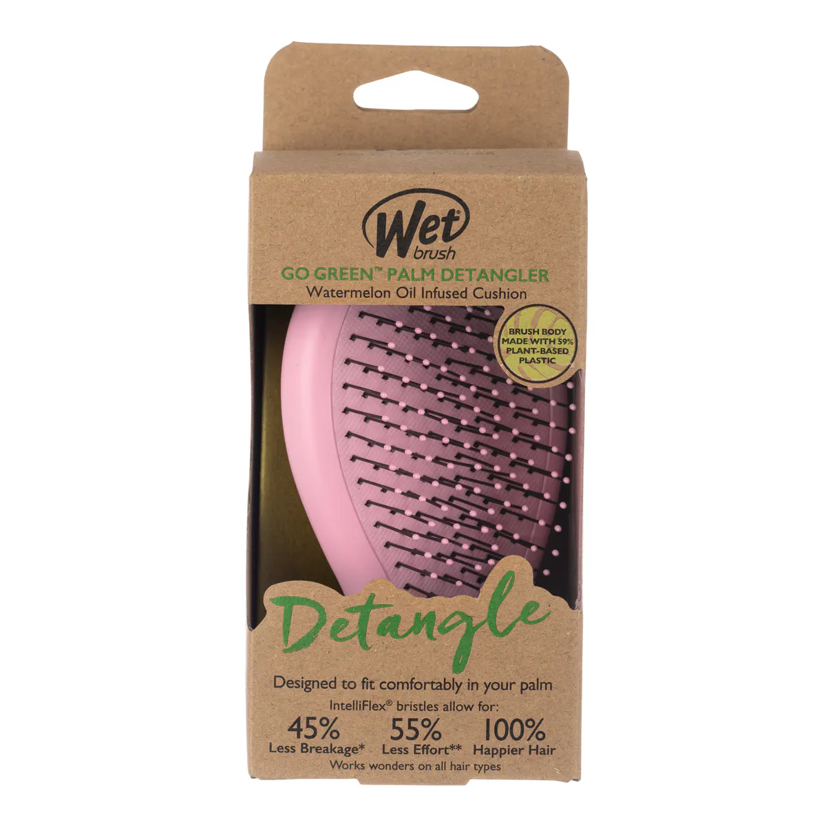 Wet Brush Go Green Oil Infused Palm Brush - Pink, view 2