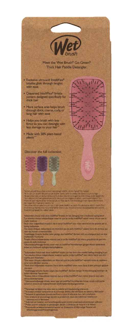 Wet Brush Go Green Thick Hair Paddle - Pink, view 5
