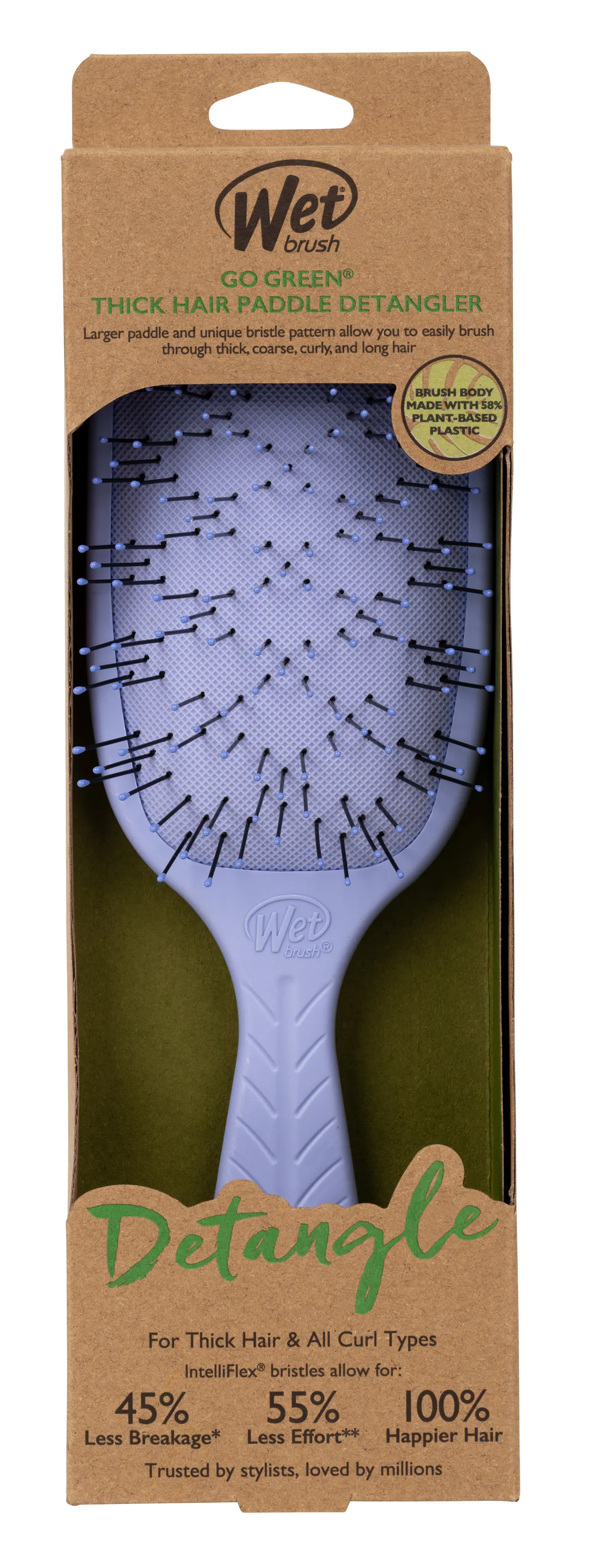 Wet Brush Go Green Thick Hair Paddle - Purple, view 4
